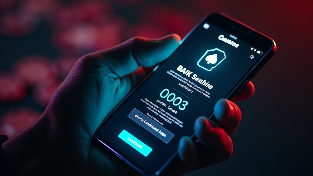 Android-telefoon met download- en installatiegevoel in casino-sfeer