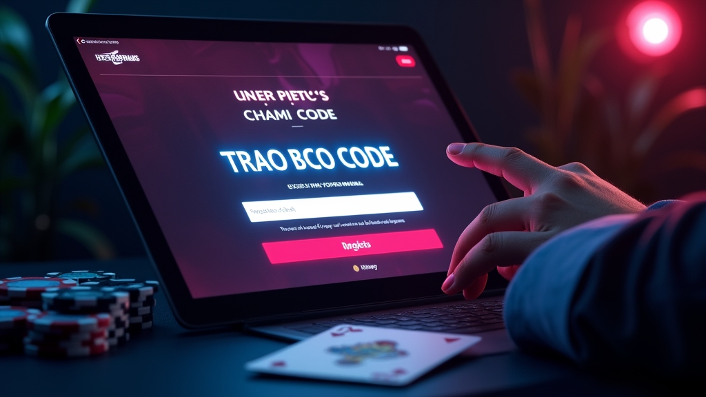 Speler voert promotiecode in op een casino-inschrijfscherm